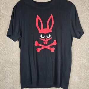 Psycho Bunny Mischief Red Bunny tshirt. Size M (5). 100% Pima Cotton.  Ret. $65